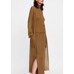 Zara knit long cardigan sweater